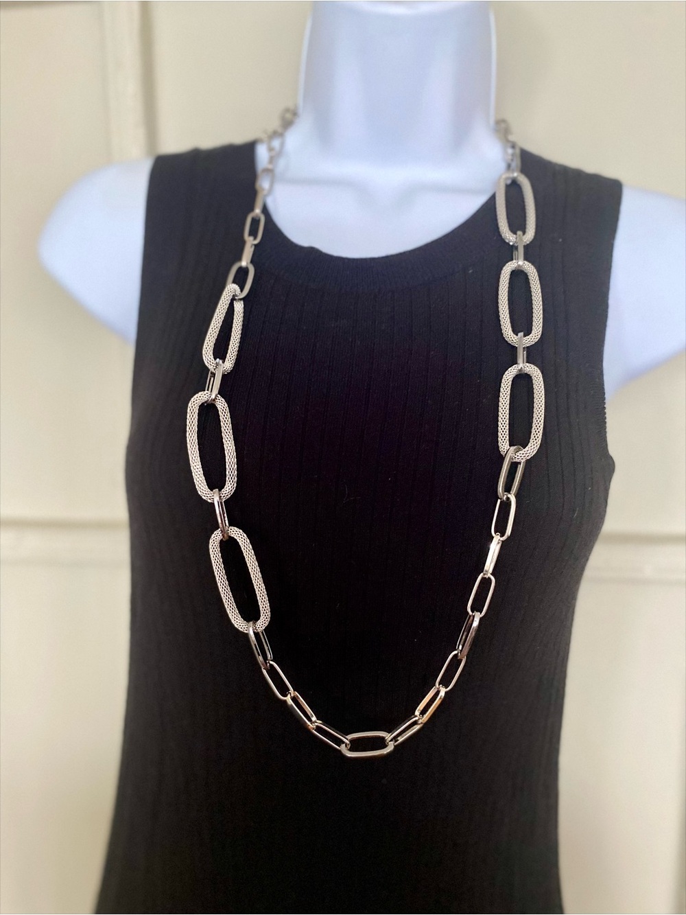 RJ Graciano -Silver Long Link Chain Necklace/belt- Women Jewelry